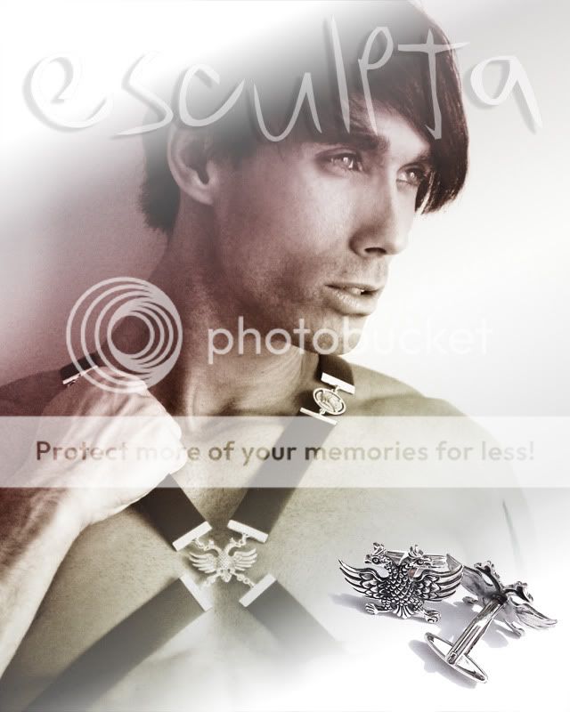 Alexy Tyler photoshoot cufflinks / men's harness eagle of lagash sterling silver