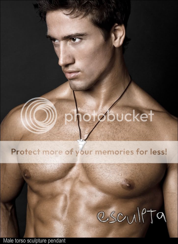male torso nude pendant carving