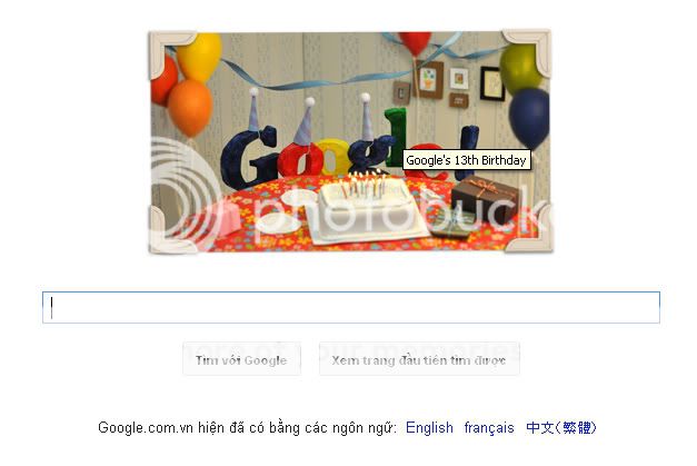 Bữa nay google lên 13 tuổi