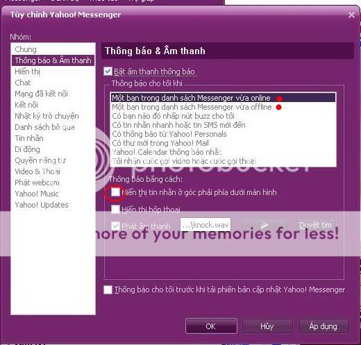 HELP! Cấn tắt khung Pop-up của Yahoo khi chat