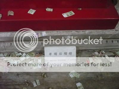 People throw their money to the dead in hopes for luck... Seriously -- Why would the dead need your money if they have the power to bless you? - -lll